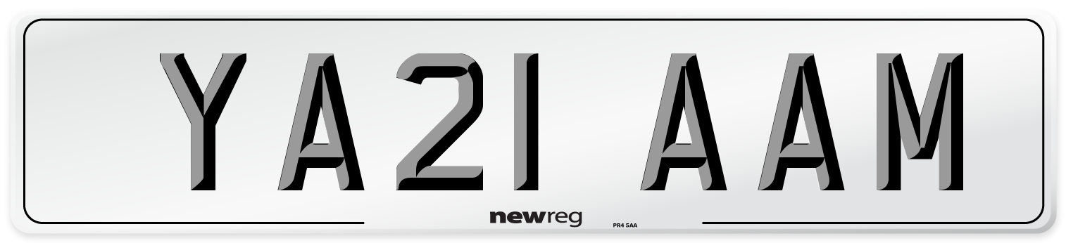 YA21 AAM Number Plate from New Reg